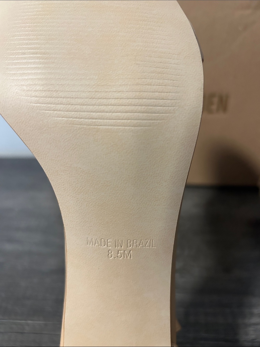Steve Madden Nude/Tan Ankle-Strap Block Heel Sandals - Picture 7 of 8